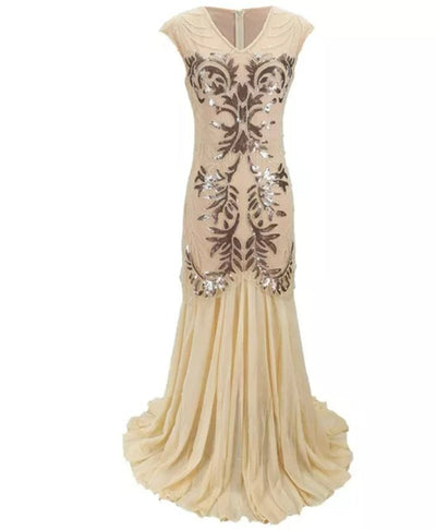 Vintage 20'er Retro Kjole Beige