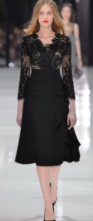 Vintage 40'er Designerkjole Sort