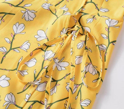 Vintage 40'er Gul Blomsterkjole