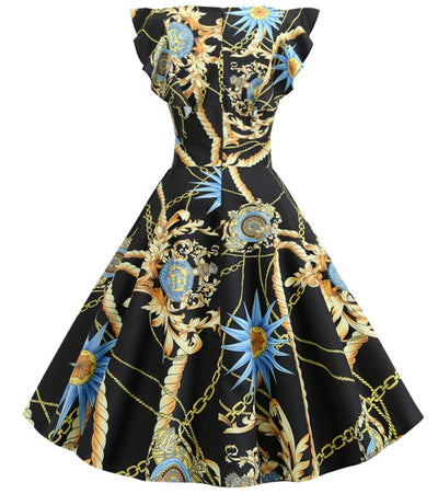Vintage Chic Retro Prangende Kjole