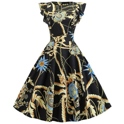 Vintage Chic Retro Prangende Kjole