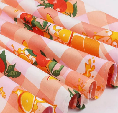 Vintage Rundhalset Pink Blomsterkjole