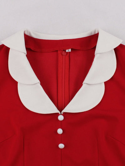 Vintage Pencil Chic Rød Kjole