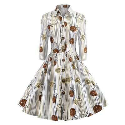 Vintage Kjole Tegning Lange Ærmer