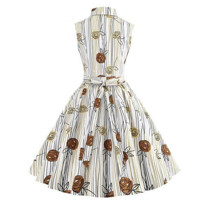 Vintage Ærmeløs Tegnekjole