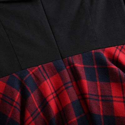 Vintage Off Shoulder Tartan Kjole