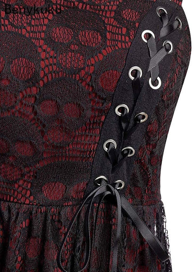 Bourgogne Gotisk Vintage Kjole