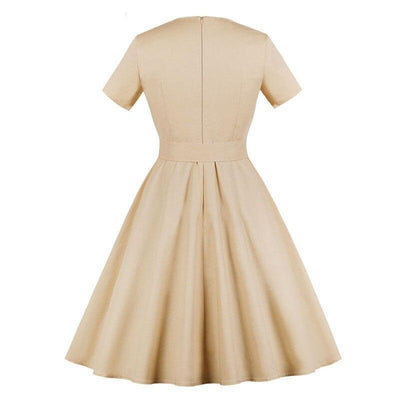 60'er Audrey Hepburn Beige Kjole