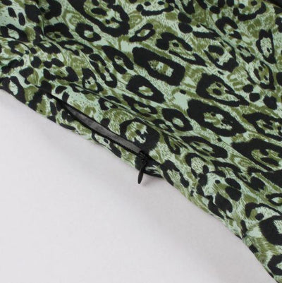 Vintage Grøn Leopardkjole