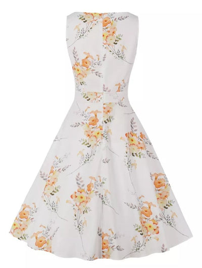 Vintage Lang 50'er Hvid Kjole