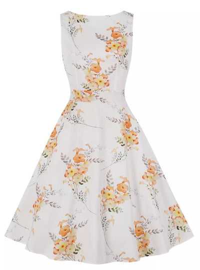 Vintage Lang 50'er Hvid Kjole