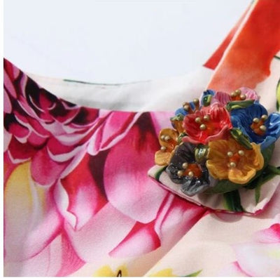 Vintage Kærlighed Blomster Kjole