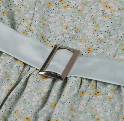 Vintage Pin Up Flower Print Kjole