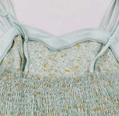 Vintage Pin Up Flower Print Kjole