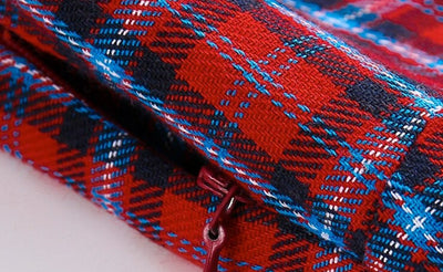 Vintage Rød Plaid Kjole