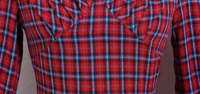 Vintage Rød Plaid Kjole