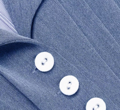 Blå Plisseret Vintage Kjole