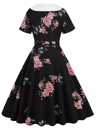 Vintage Rockabilly Kjole 50'er Blomster