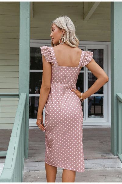 Vintage Pink Polka Dot Kjole