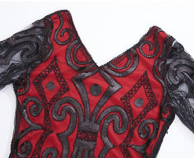 20'er Rød Blondekjole