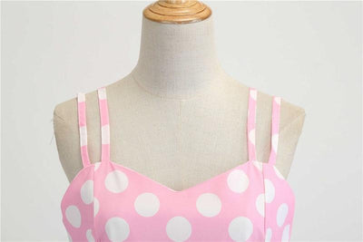 Vintage Rockabilly Kjole Pink Polka Dots