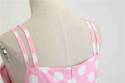 Vintage Rockabilly Kjole Pink Polka Dots