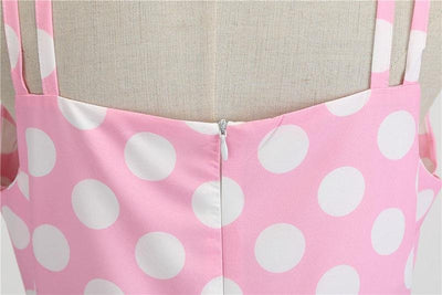 Vintage Rockabilly Kjole Pink Polka Dots