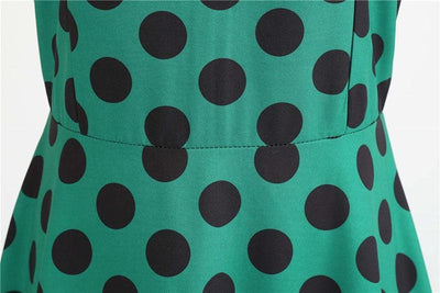 Vintage Rockabilly Kjole Polka Dot Green