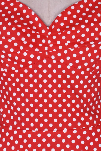 50'er Rød Polka Dot Halter Dress