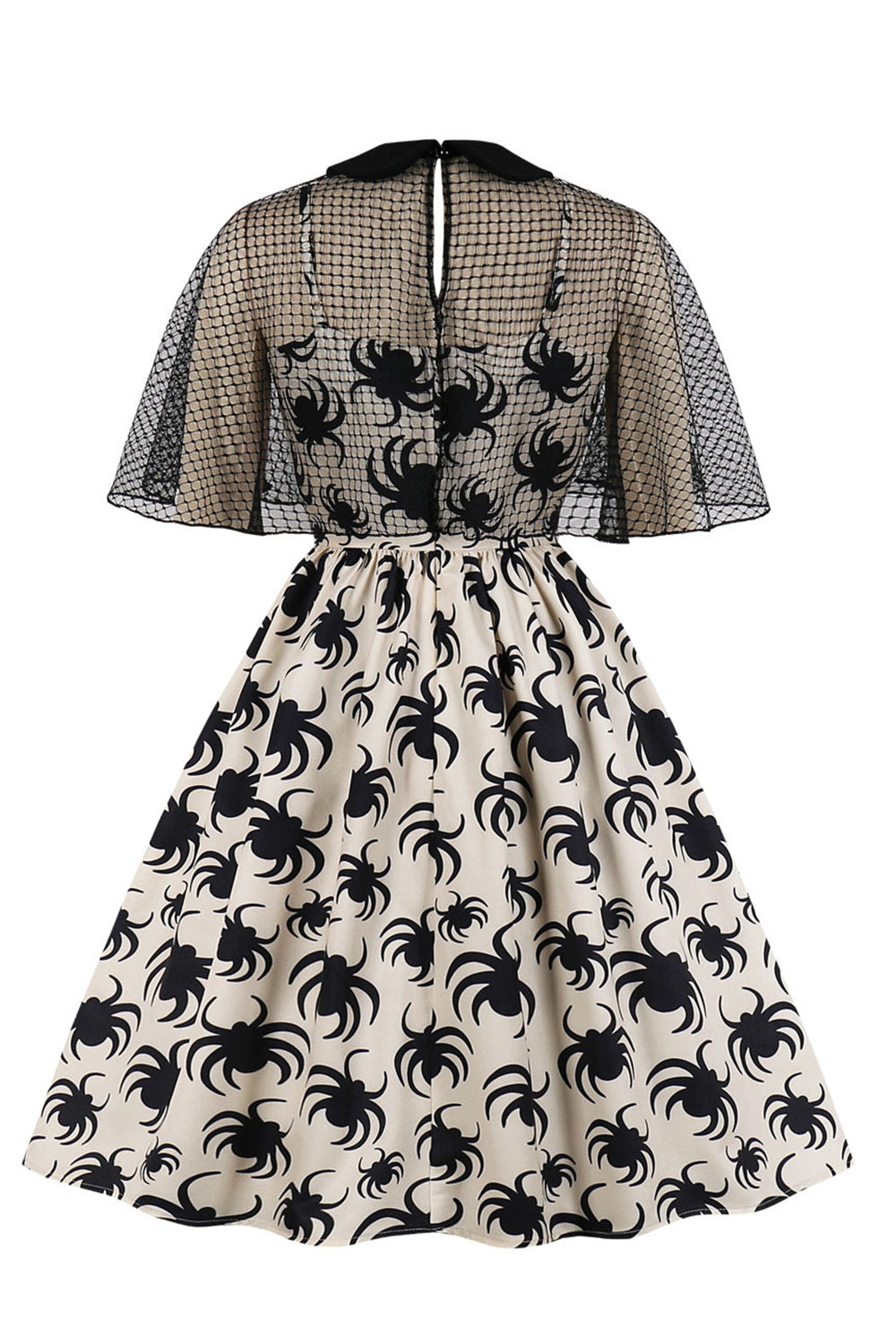 Vintage Halloween-Kjole Med Edderkoppetryk
