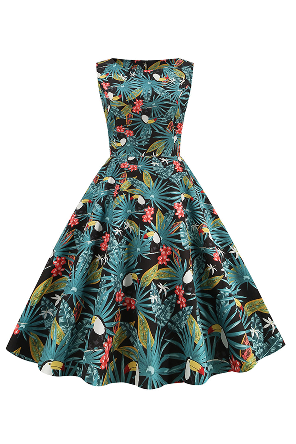 Vintage Kjole Med Grunge Print