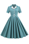 Vintage 1950'er Plaid Bælte Kjole