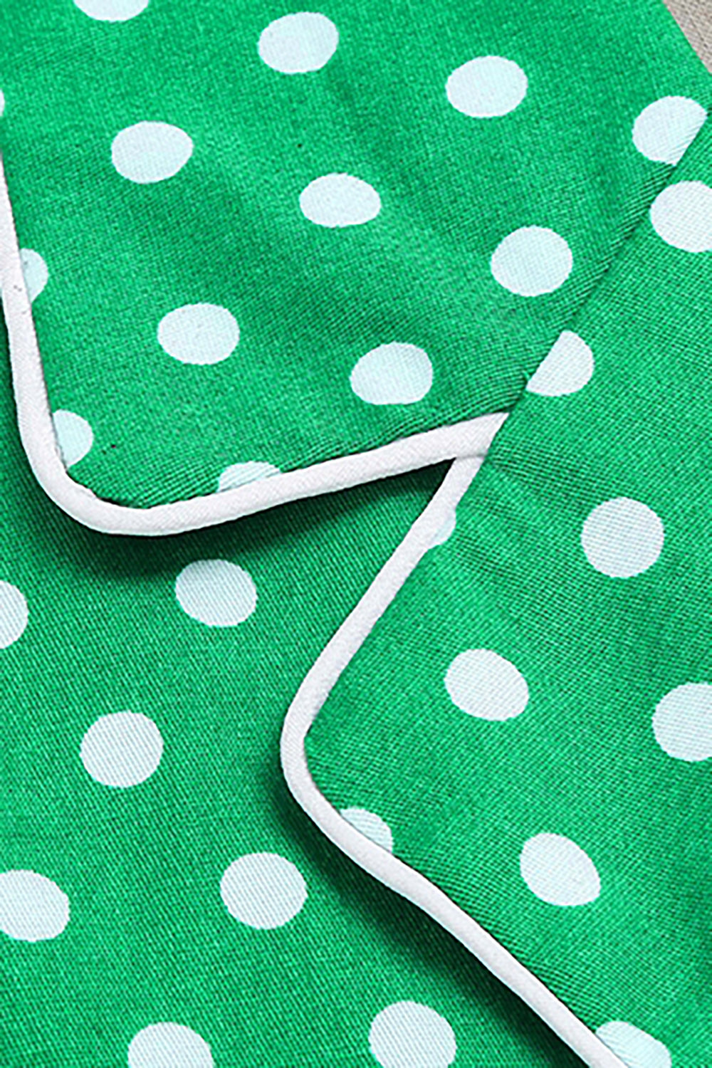Vintage Style Grøn Polka Dot Kjole