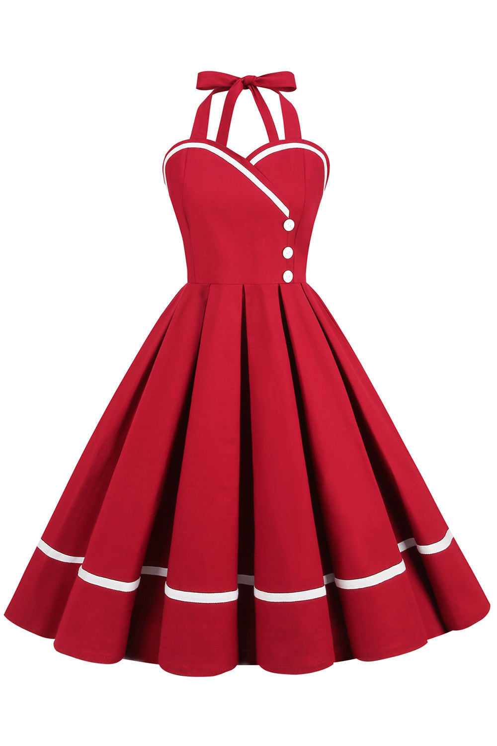 Vintage 50'er V-Hals Pin Up Kjole