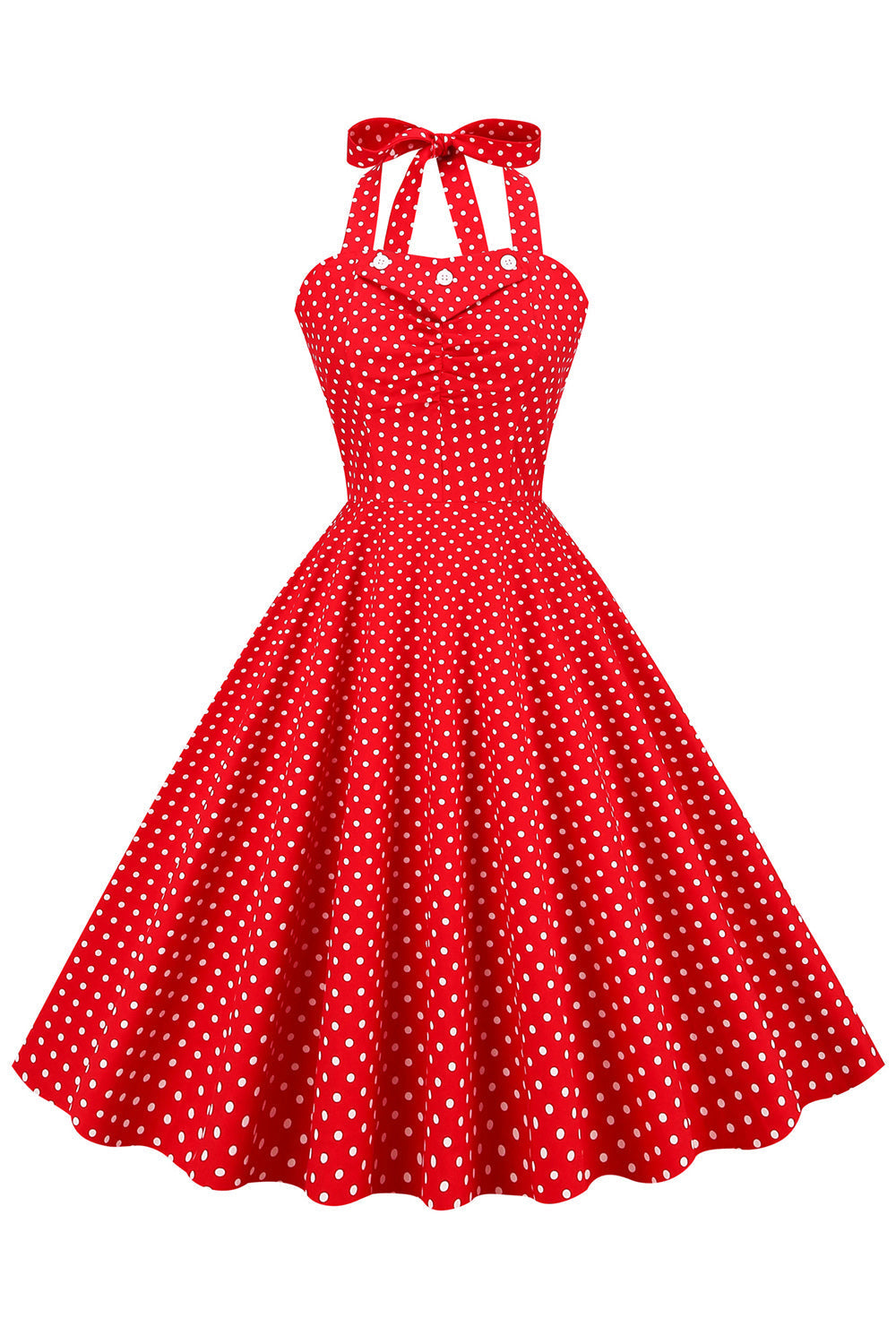 Vintage 50'er Rød Polka Dot Kjole