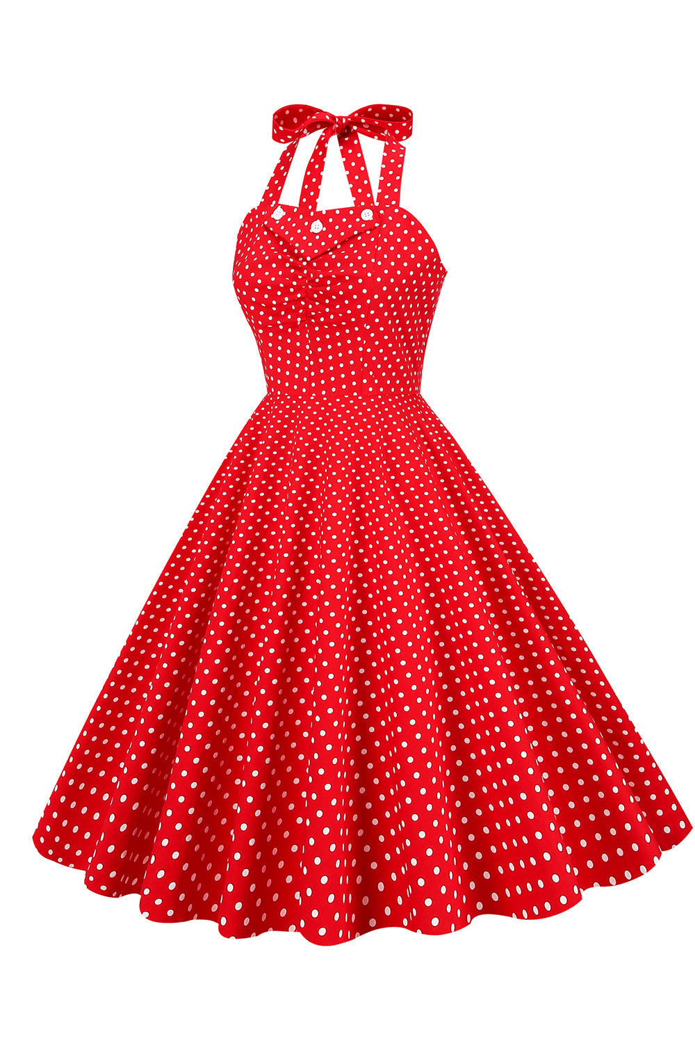 Vintage 50'er Rød Polka Dot Kjole