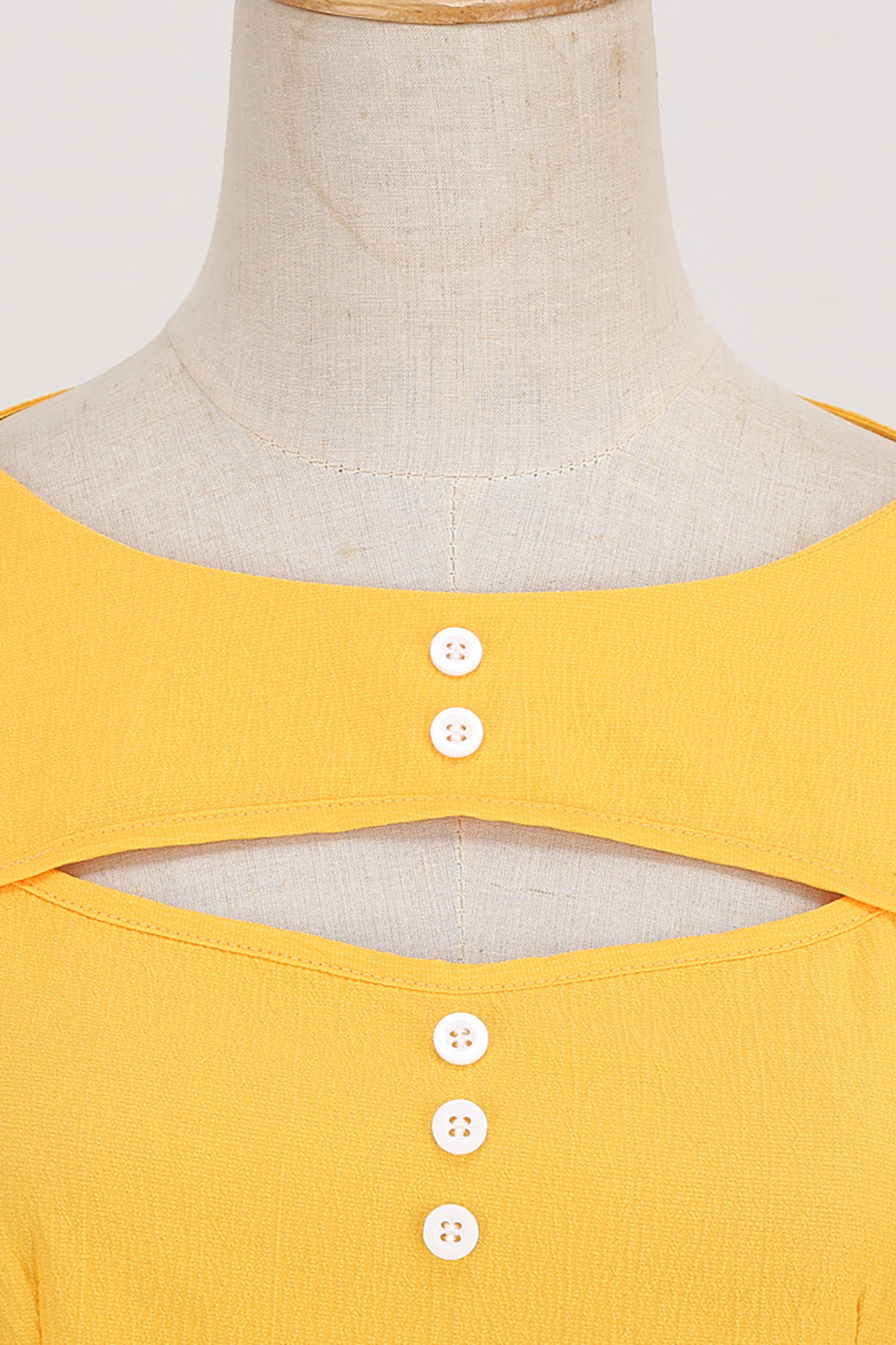 Gul 50'er Kjole I Retrostil Med Nøglehul