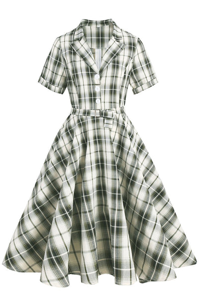 Vintage 50'er Plaid A-Line Kjole