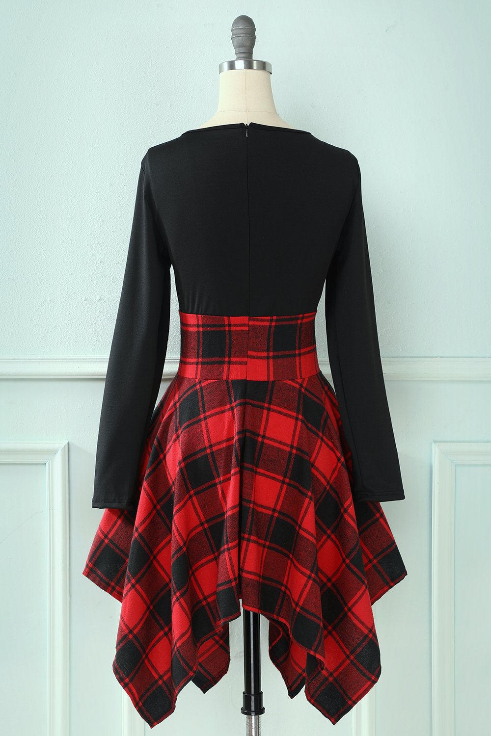 Vintage Patchwork Plaid Kjole