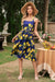 Lemon Navy Pin Up Halter Dress