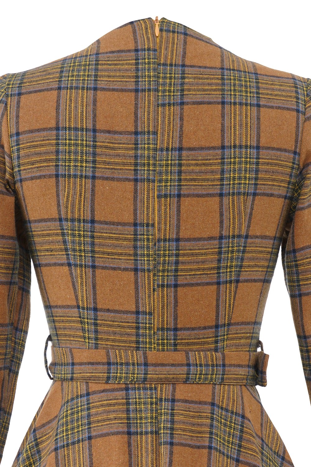 Vintage Brun Plaid Kjole