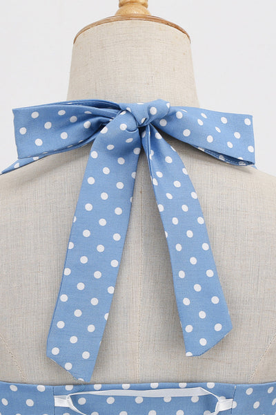 Retro Polka Dot Rygløs Kjole Til Kvinder