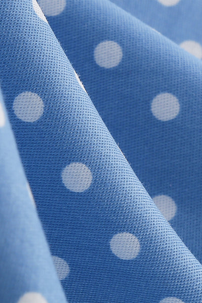 Retro Polka Dot Rygløs Kjole Til Kvinder