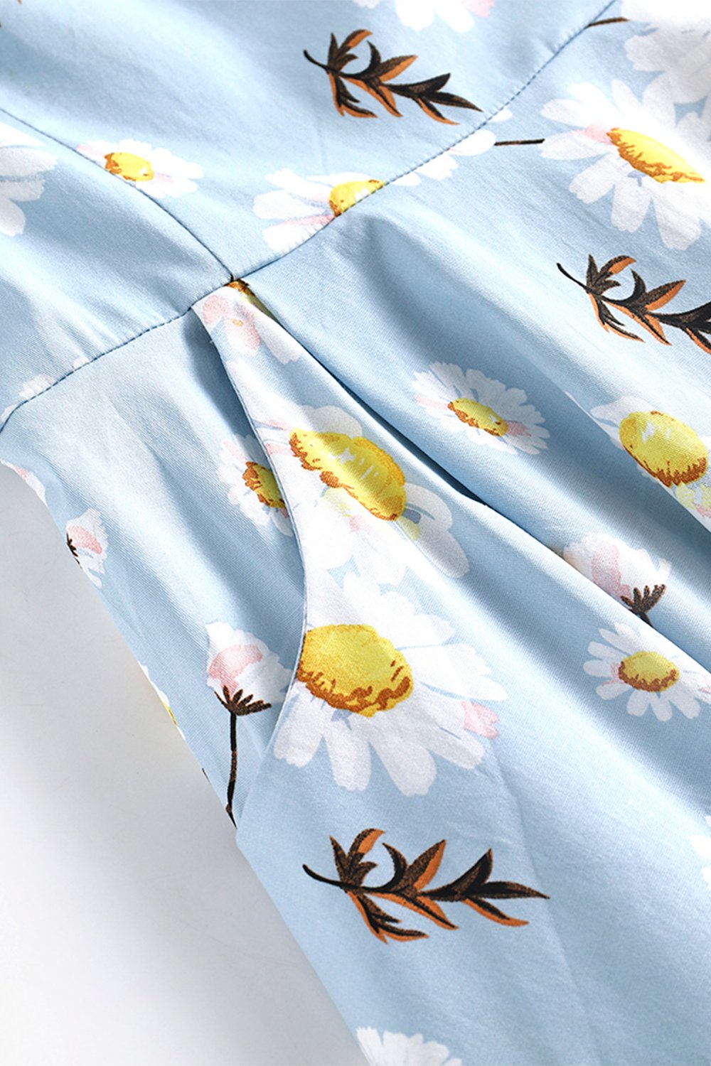 1950'erne Sommer Kjole Med Blåtryk