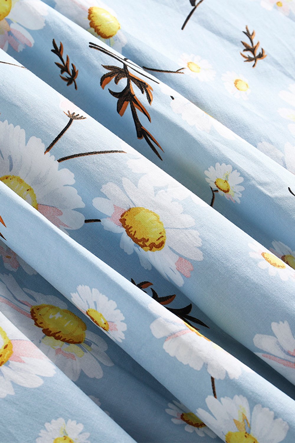 1950'erne Sommer Kjole Med Blåtryk