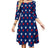 Kvinders Mørkeblå Stjernekjole 70'er Vintage Plus Size