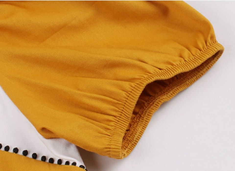 Smuk Gul Og Hvid Kjole Vintage Design