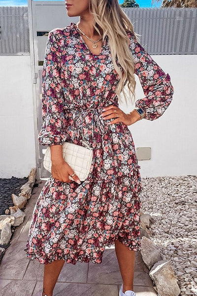 Vintage Blomster Lang Kjole