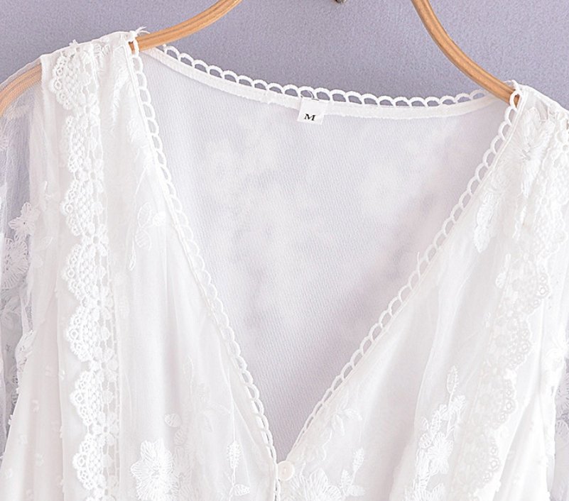 Hvid Kjole 70'er Mode