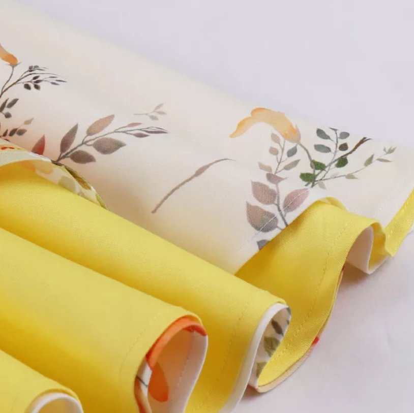 Petite Vintage Gul Og Hvid Blomsterkjole